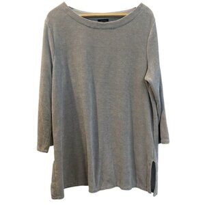 J.Jill Gray Loungewear Cloud Soft Velour Knit Boatneck Tunic Sweater Size XL NWT